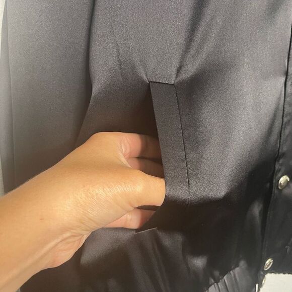 Keiser Clark Men’s Silk Club Jacket Black Snap Button Up Size XL $700 - Picture 7 of 11